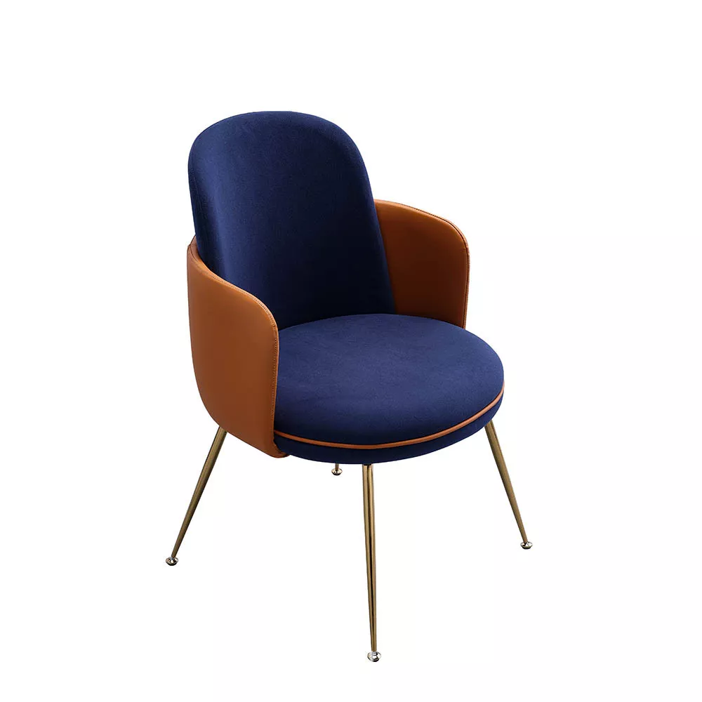 Navy Blue PU Leather Hotel Dining Armchair - STLOU1242