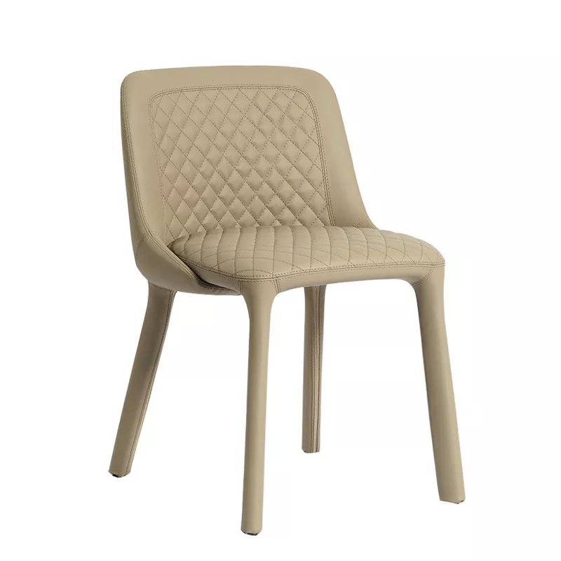 Beige Diamond Stitch Dining Chair-STLOU1267