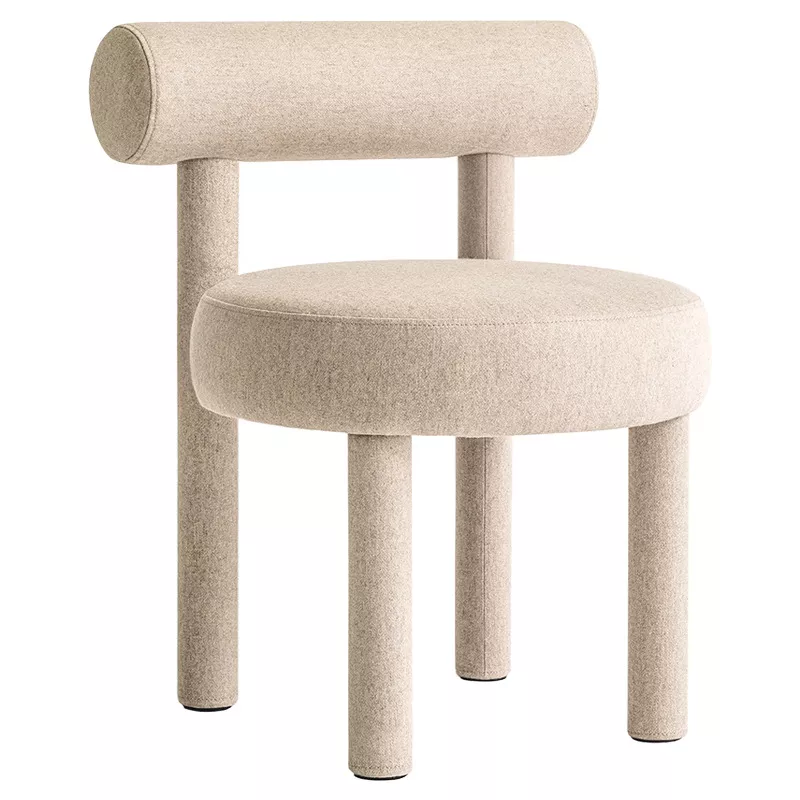 Beige Tubular Back Hotel Lounge Chair STLOU1264