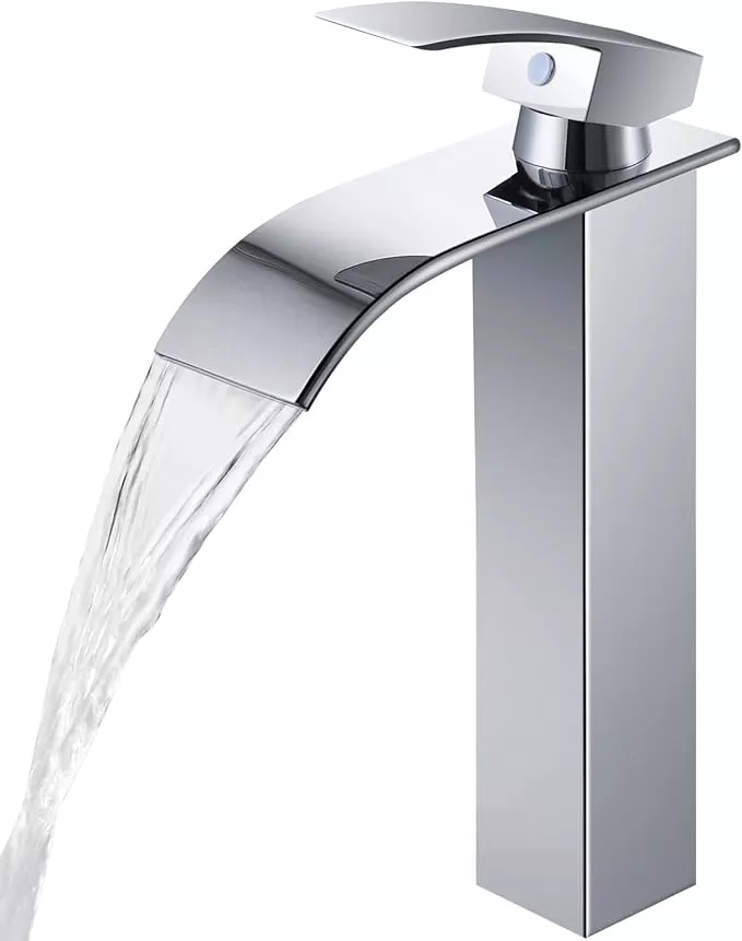 Tall Chrome Waterfall Basin Faucet STLBF2490