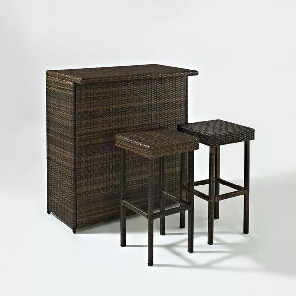 Hotel Outdoor Dark Wicker Bar Set-STLOU5300