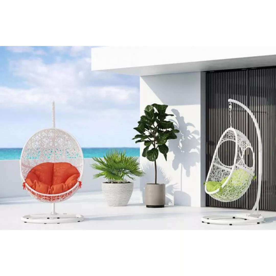 Hotel Outdoor White Hanging Egg Chair-STLOU5292
