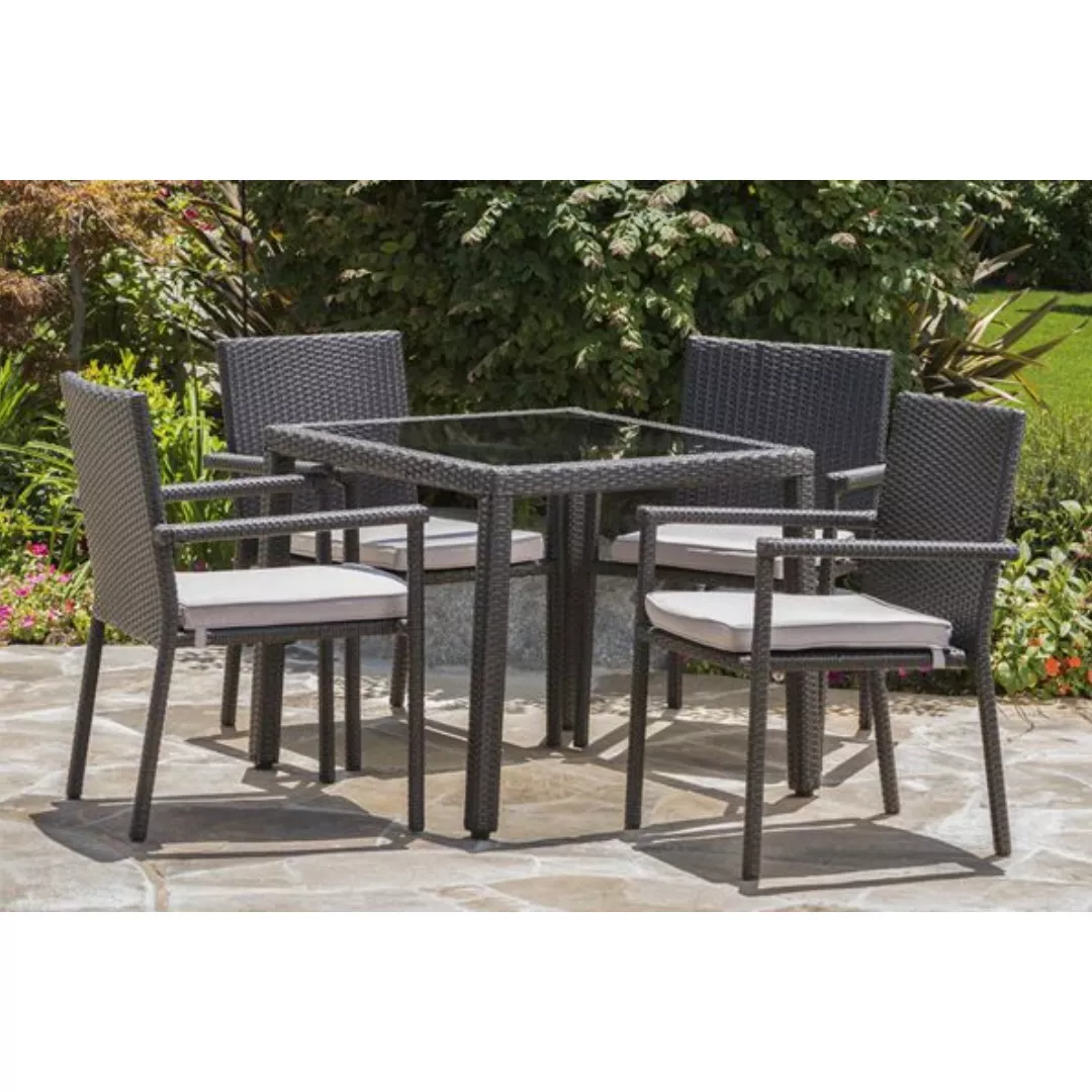 Outdoor Square Dining Set with Glass Top-STLOP5319
