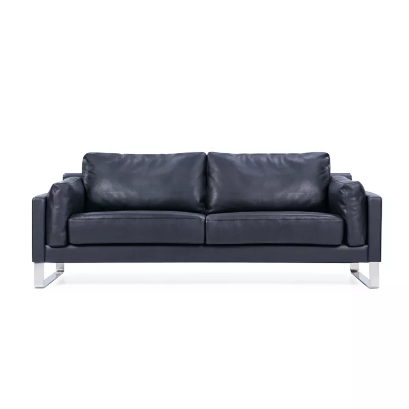 Hotel Black Leather Sofa-STLSO5424