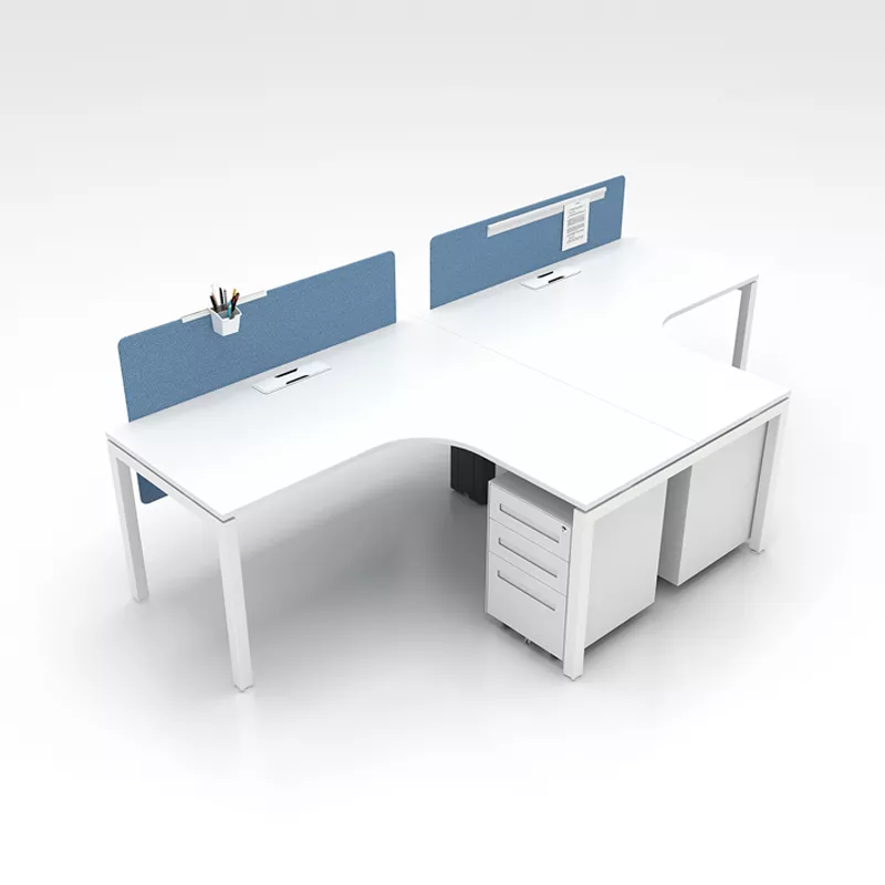 Corner Cluster Workstation with Blue Screens – STLWO5497