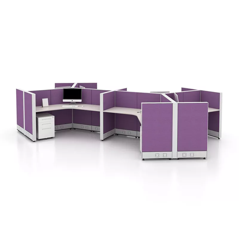Curved Modular Workstation Desk Set – STLWD5473