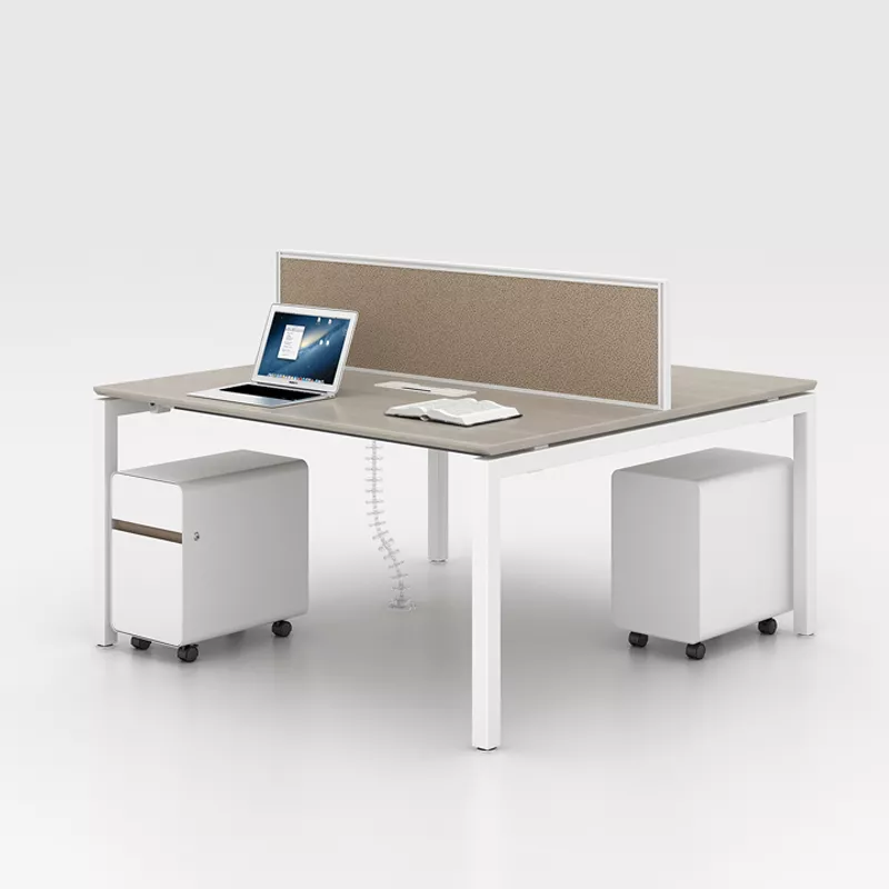 Double-Person Bench Desk with Tan Divider – STLWO5502