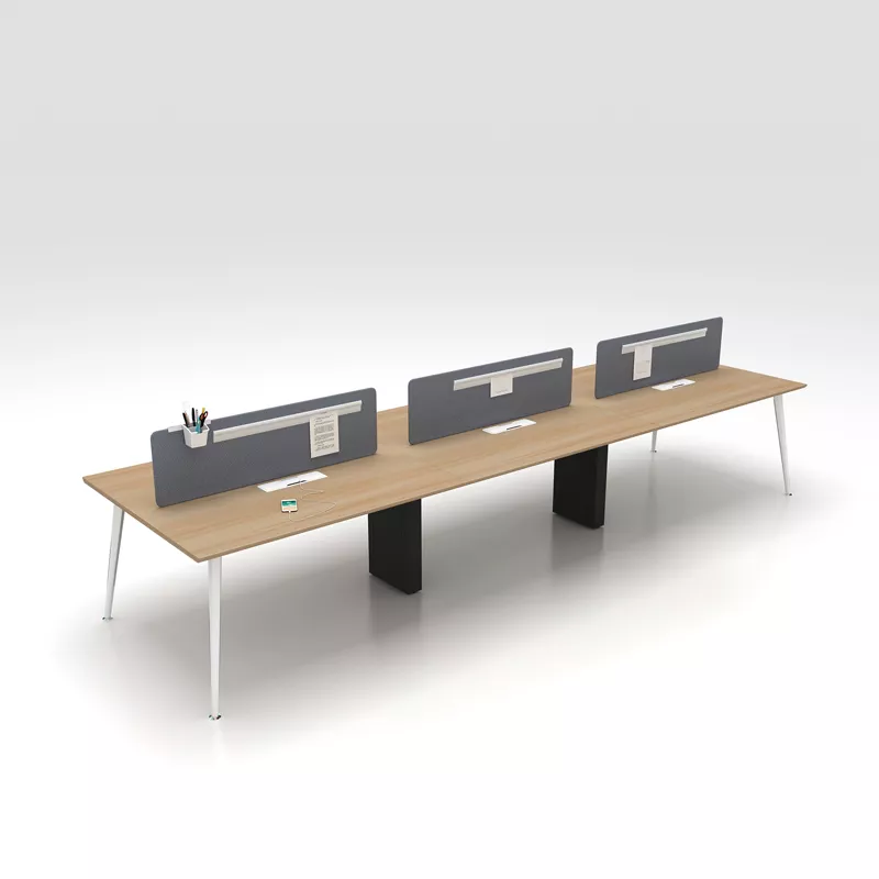 Extended Bench Workstation with Grey Panels – STLWO5495