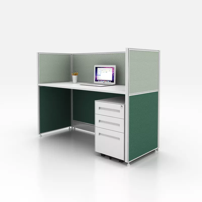L-Shaped Green Partition Desk – STLOT5467