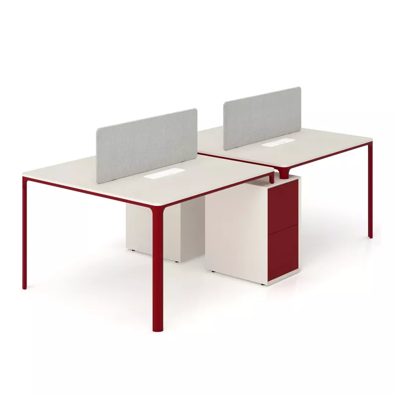 Twin Desk Cluster with Bold Red Frame – STLWO5494