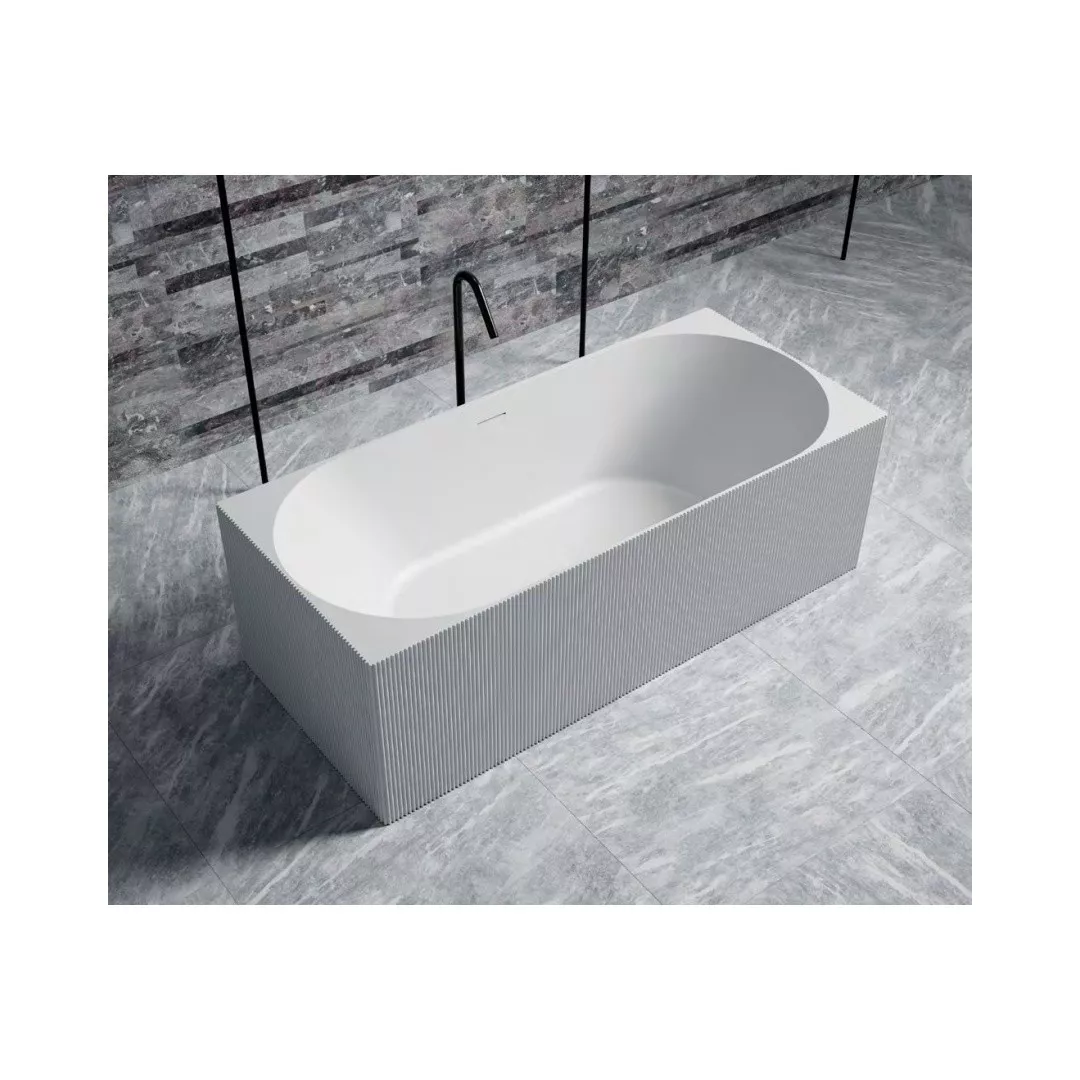 Fluted Exterior Solid Surface Bathtub – STLBB5948