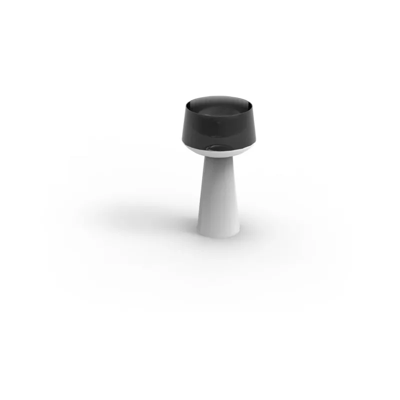 Black Transparent Pedestal Basin with White Base STLBS6182