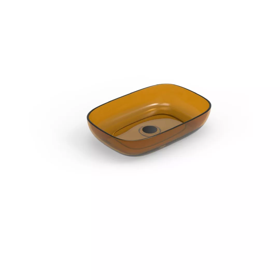 Transparent Basin – Amber Rectangular Design – STLBS6238
