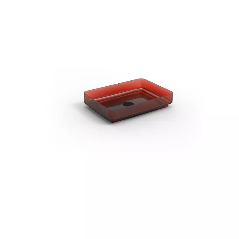 Transparent Basin – Red Rectangular Design – STLBS6243