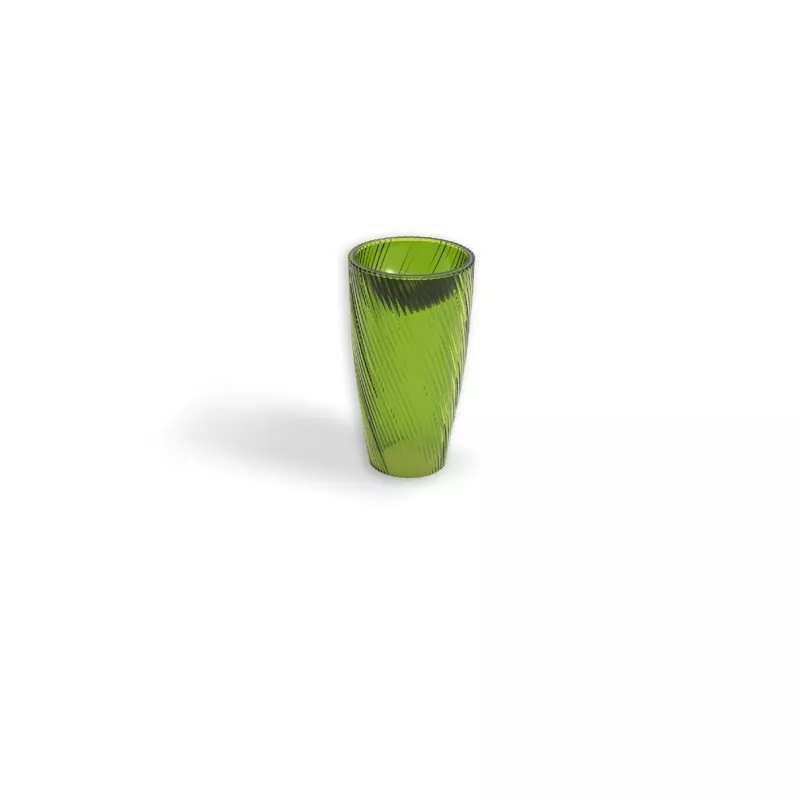 Green Ribbed Transparent Pedestal Basin STLBS6186