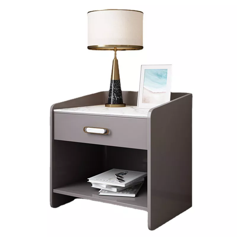 Marble-Top Open-Shelf Night Table–STLNT6752