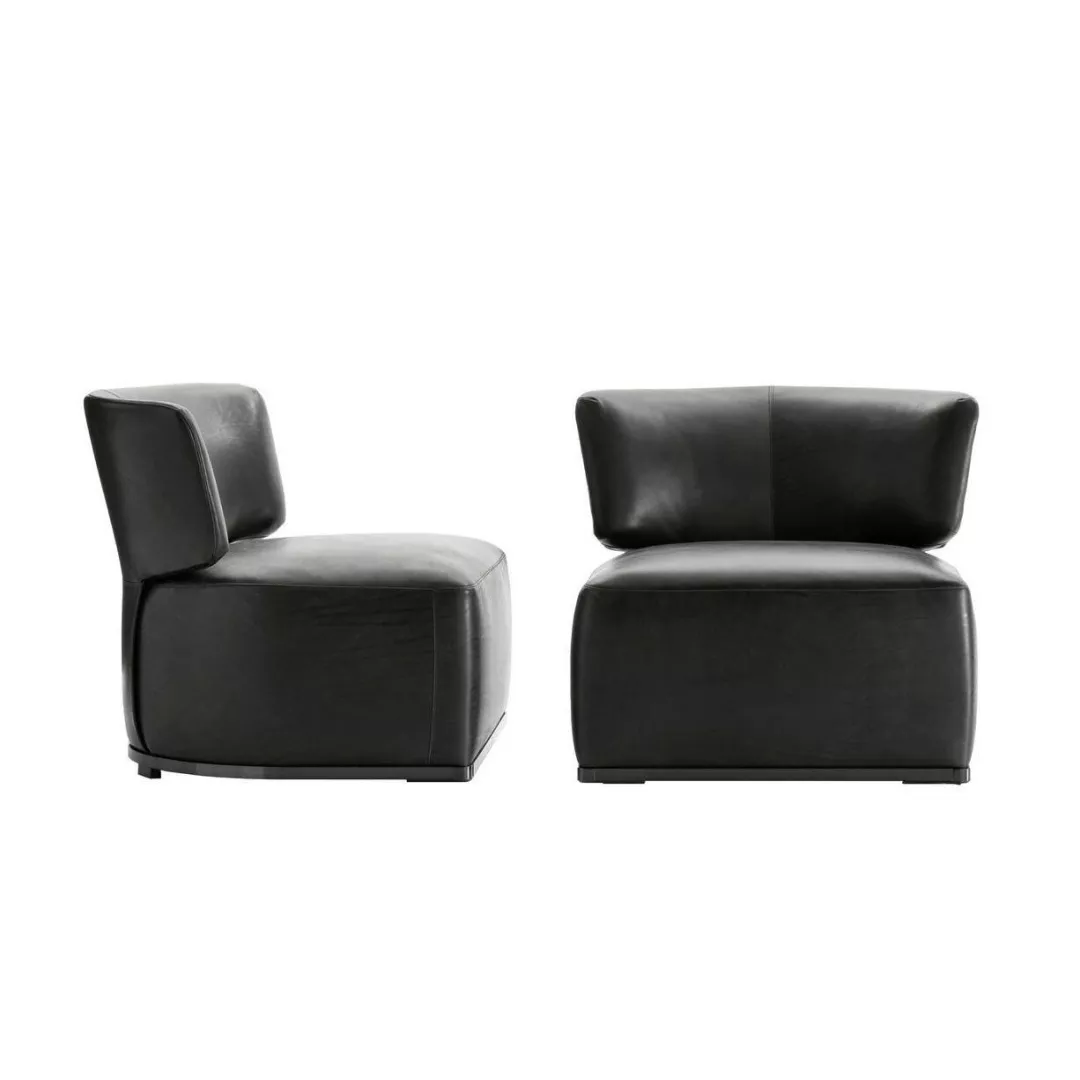 Black Leather Modular Lounge Chair Set-STLOU6867