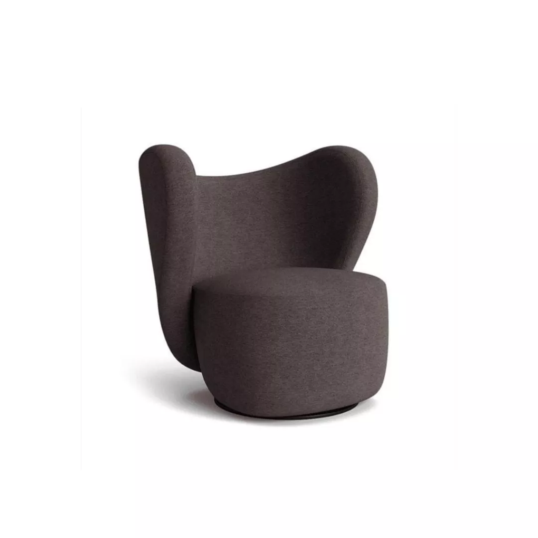 Curved Beige Swivel Lounge Chair-STLOU6851