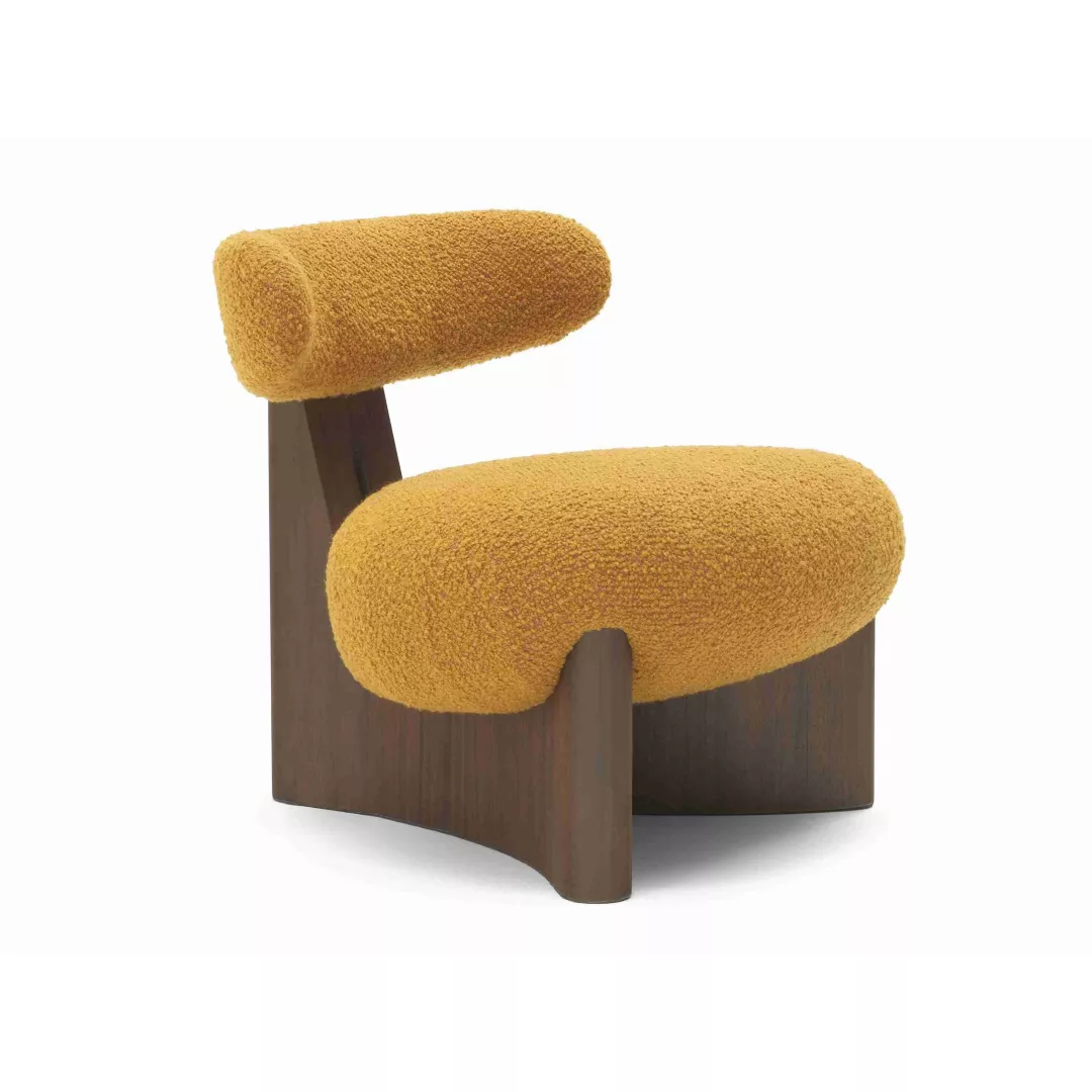 Sculptural Yellow Wool Lounge Chair-STLOU6864
