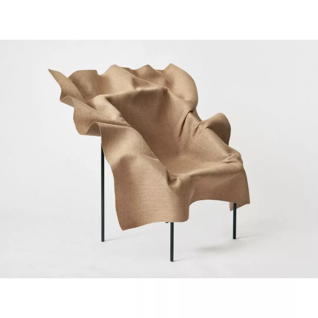 Artistic Draped Burlap Lounge Chair - STLOU6922