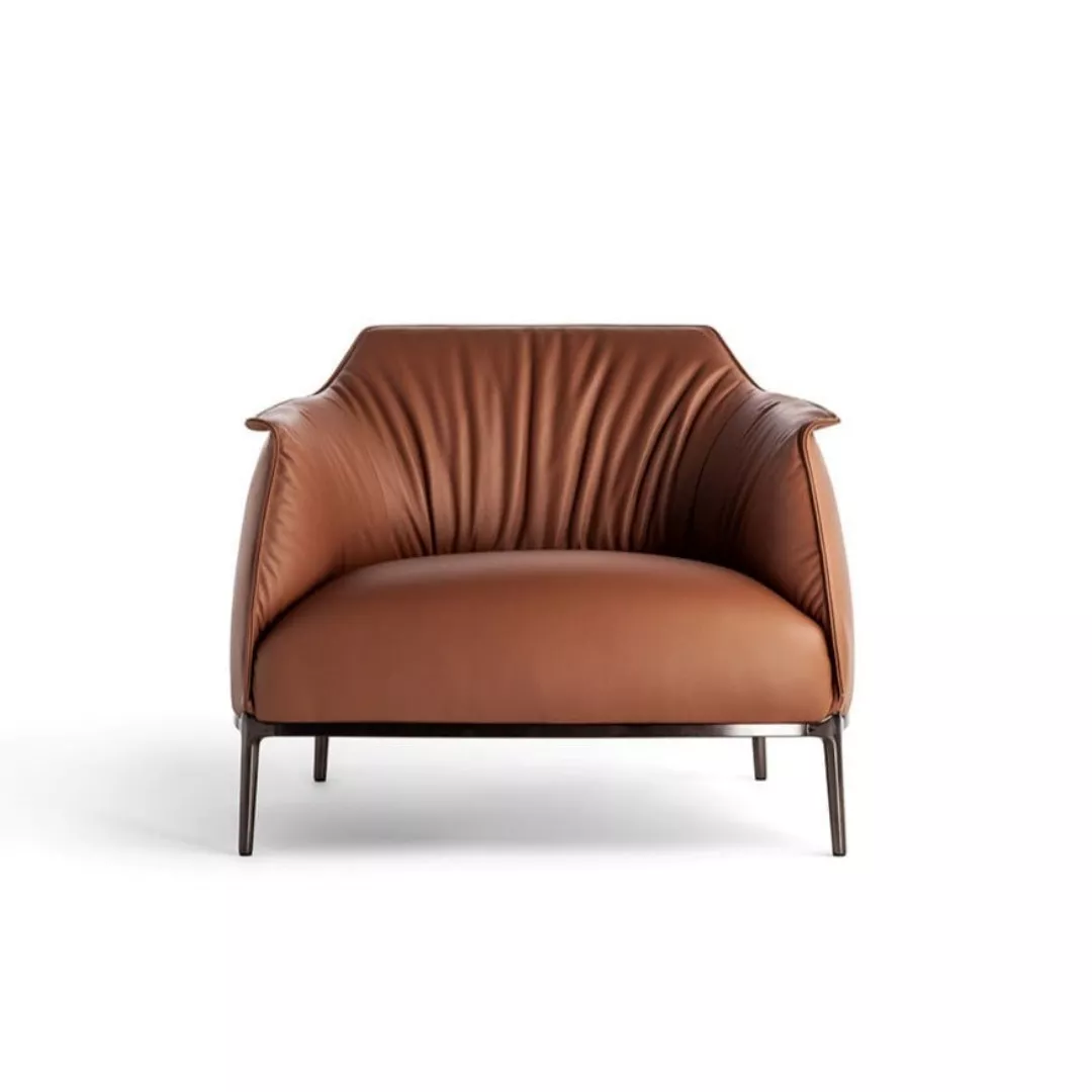 Hotel Brown Leather Lounge Chair-STLOU6885
