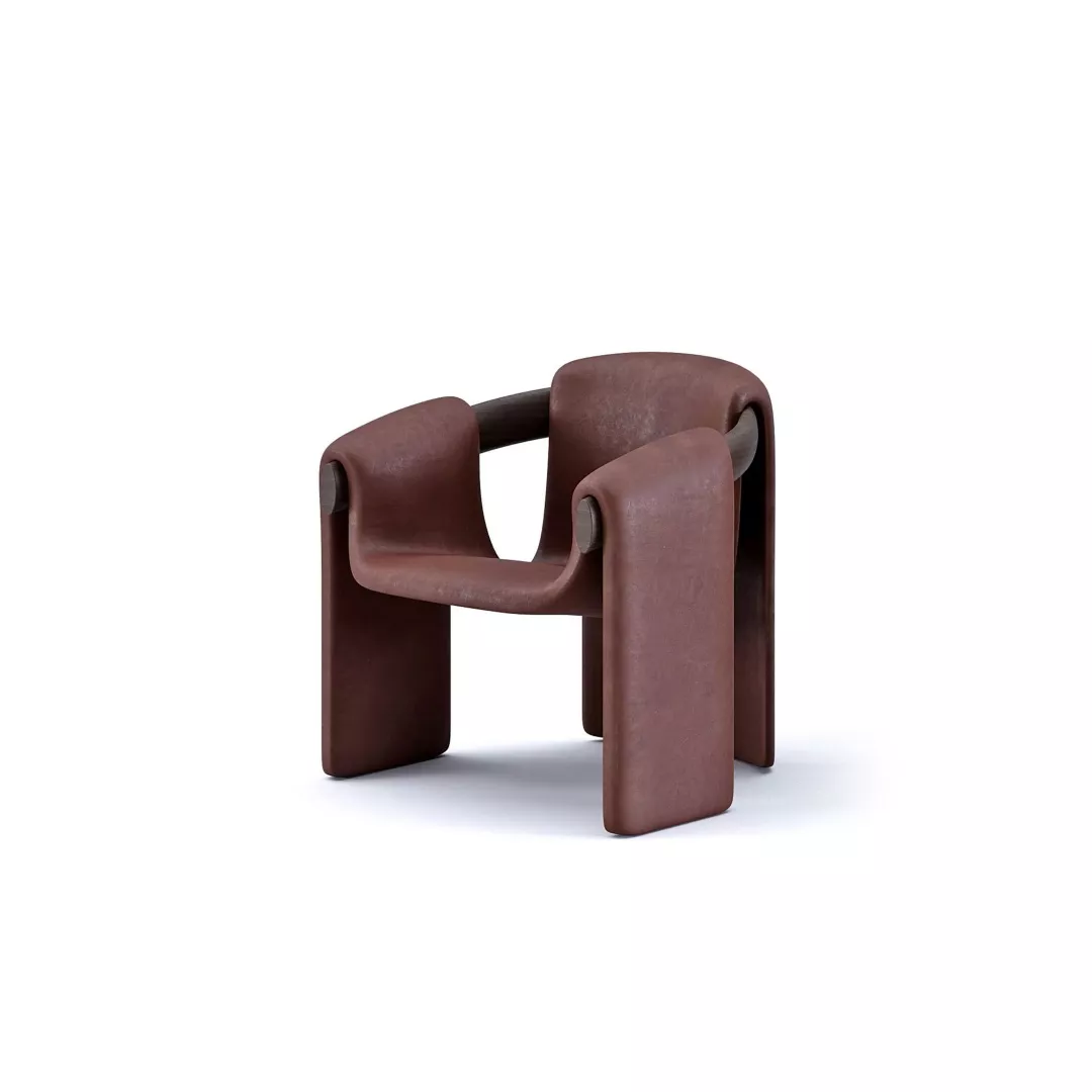 Hotel Sculptural Beige Bouclé Chair-STLOU6905
