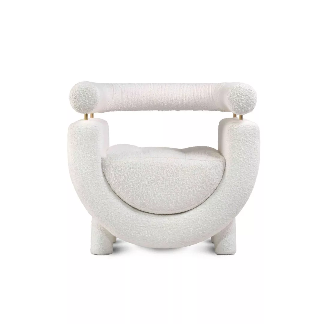 Hotel Sculptural Cream Lounge Chair-STLOU6904