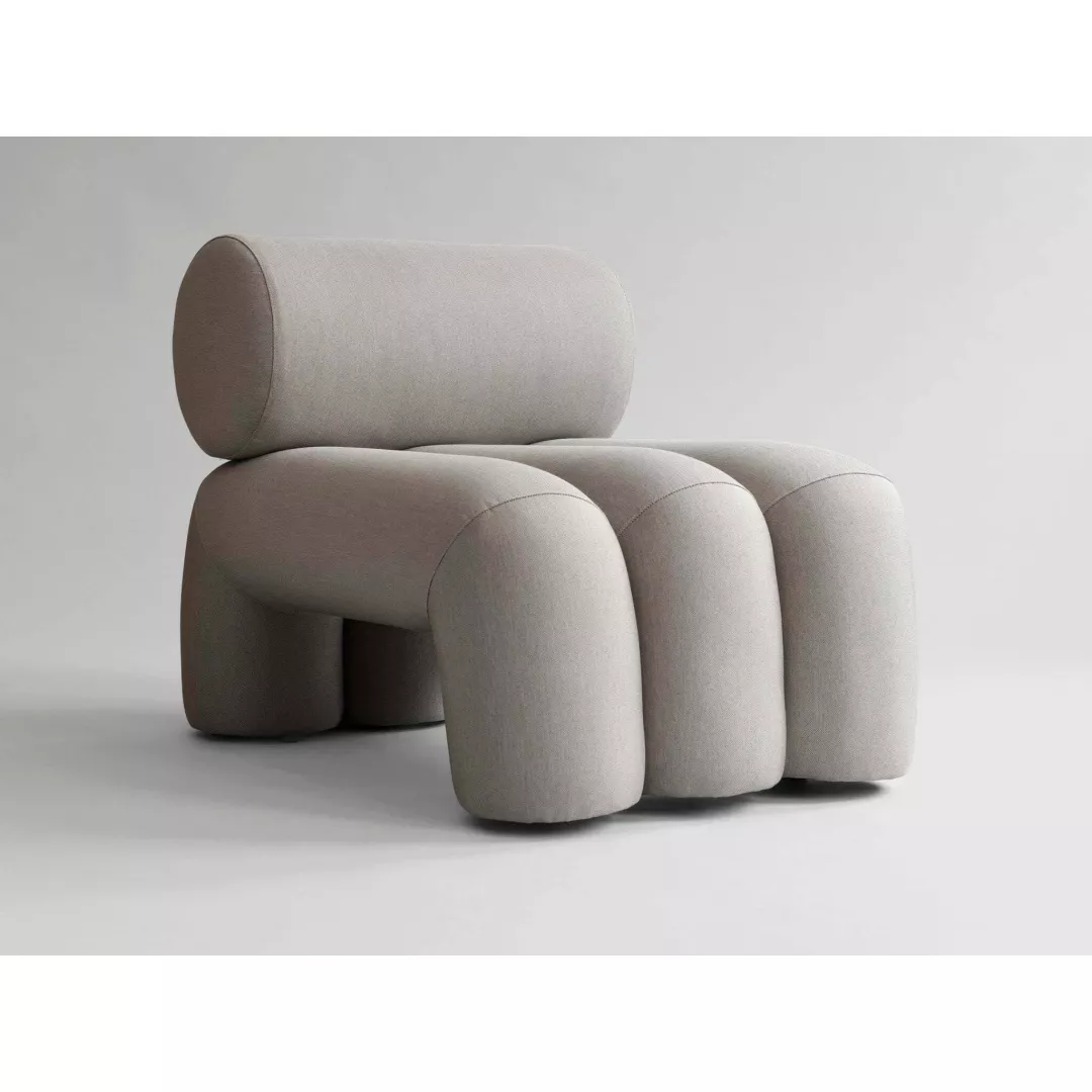 Hotel Sculptural Gray Lounge Chair-STLOU6883