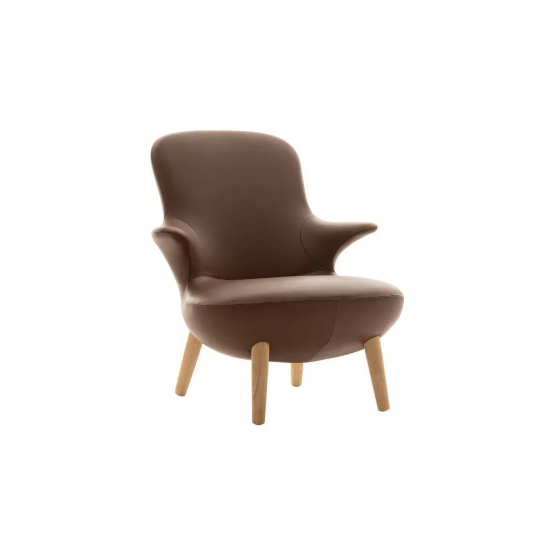 Hotel Sculptural Leather Lounge Chair-STLOU6891