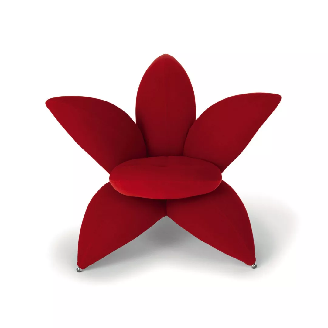 Red Petal Shaped Lounge Chair - STLOU6915