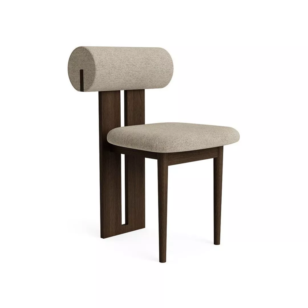 Wood Frame Dining Chair with Rolled Backrest - STLOU6913