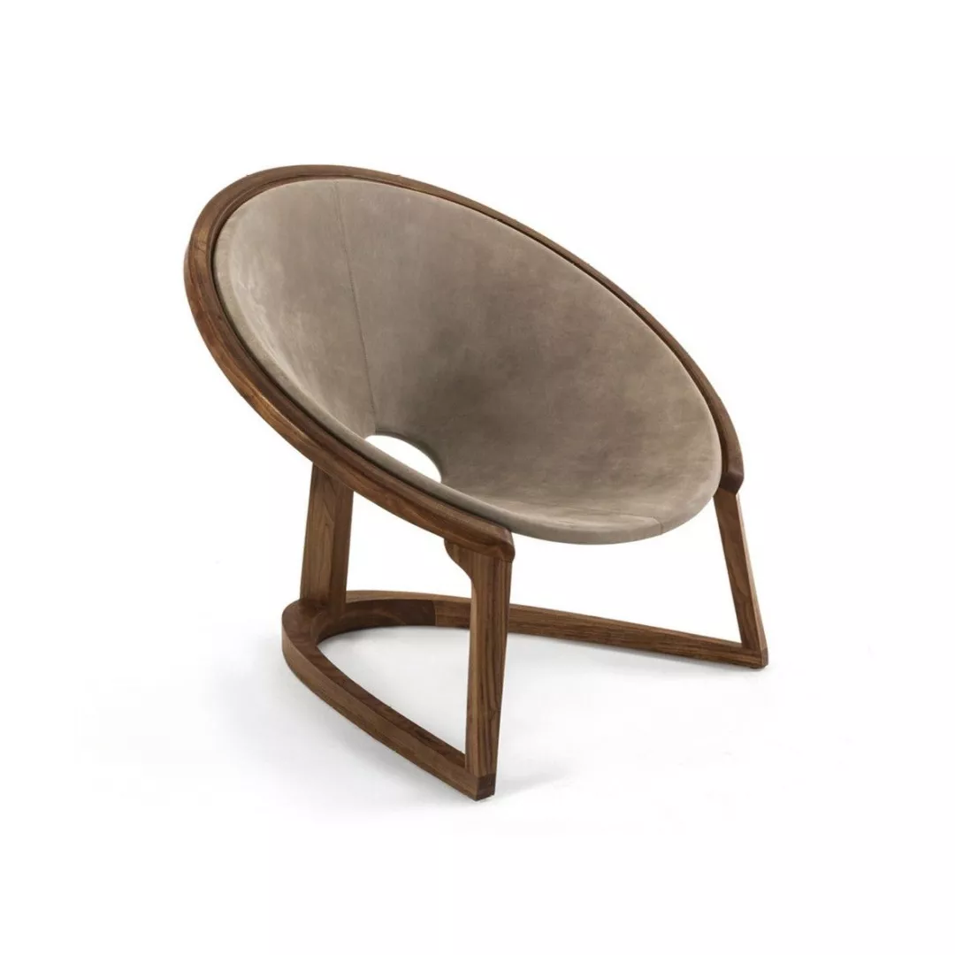 Wood Frame Leather Lounge Chair - STLOU6938