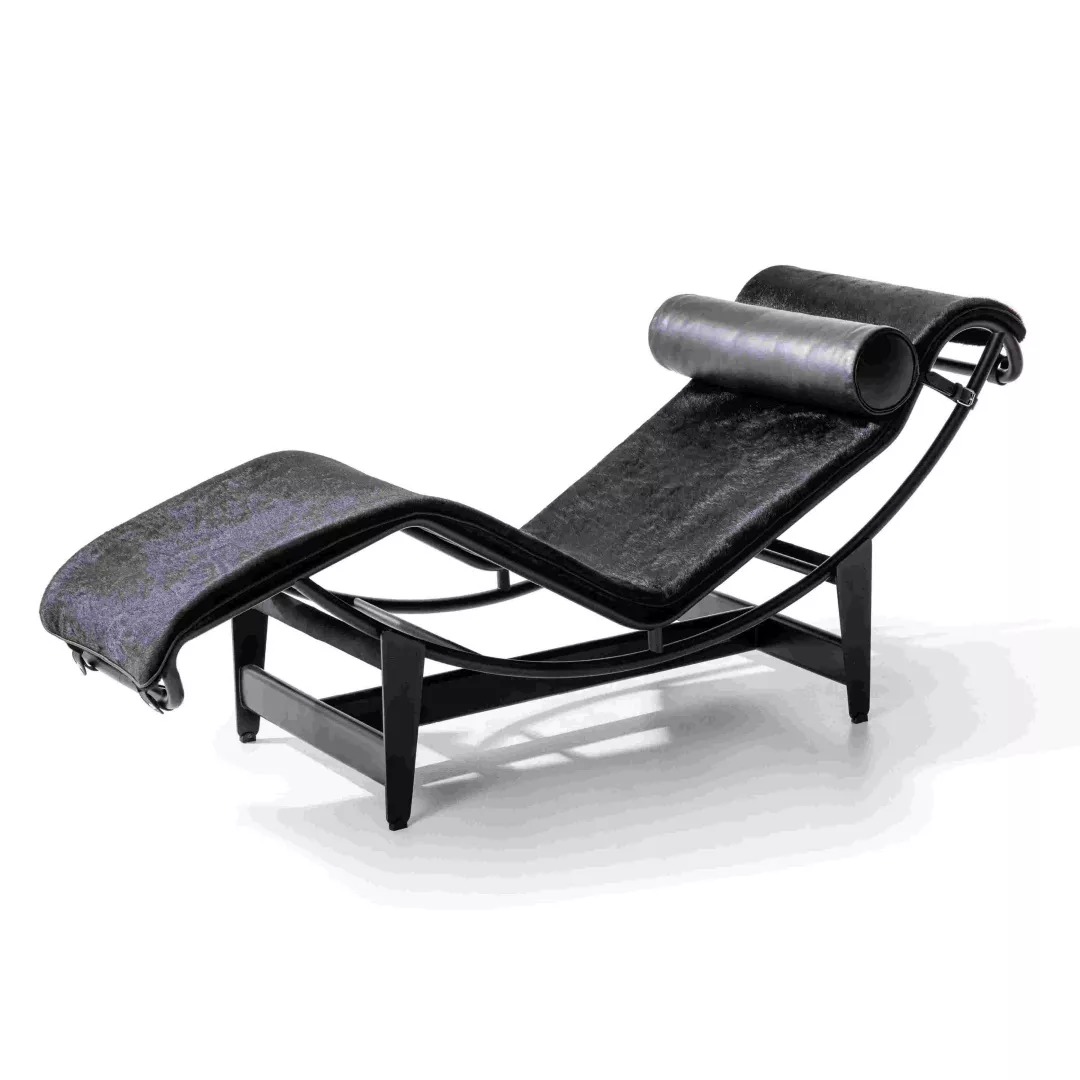 Hotel Black Leather Rocking Chaise–STLSF6982