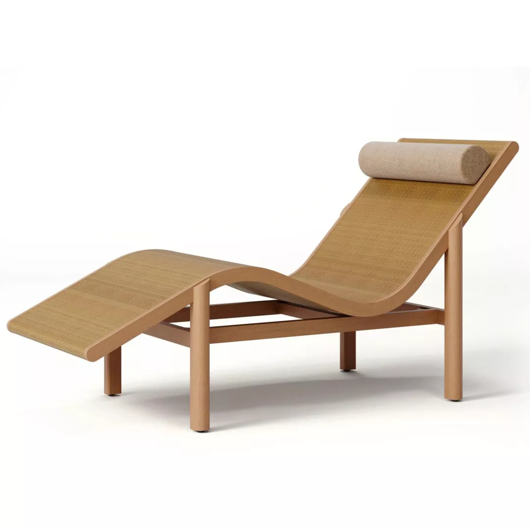 Hotel Wooden Sun Lounger-STLOU6991
