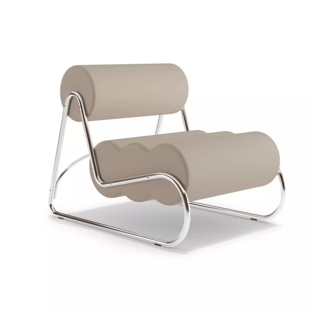 White Tubular Lounge Chair - STLOU6944