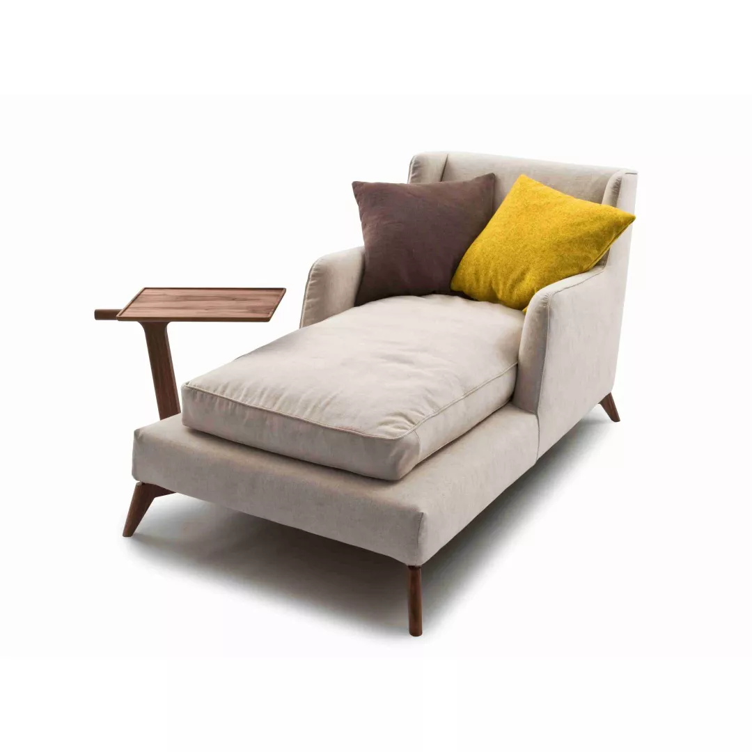 Hotel Fabric Chaise Lounge with Side Table–STLSF7049