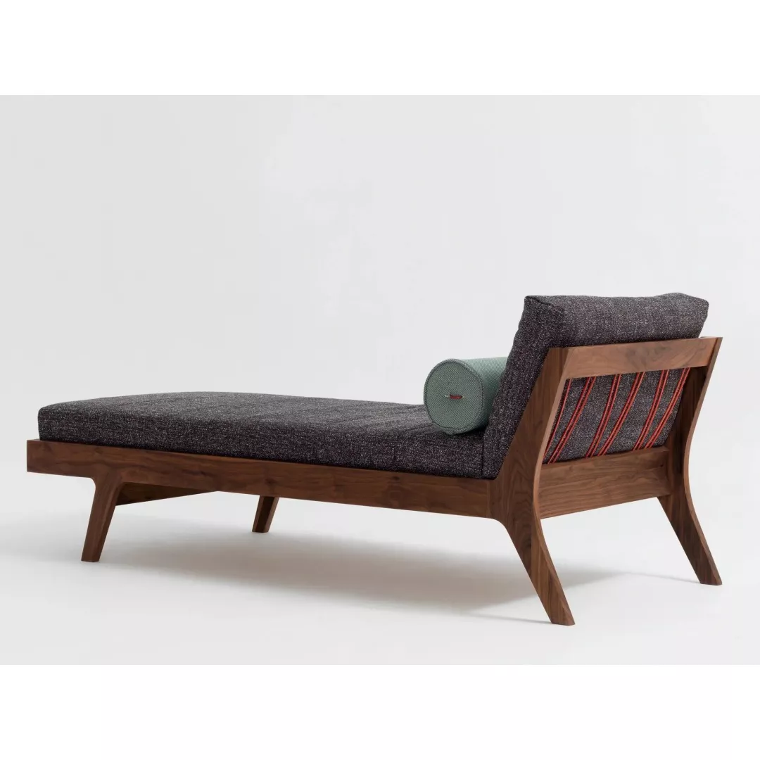 Hotel Mid-Century Wood Frame Chaise – STLSF7040