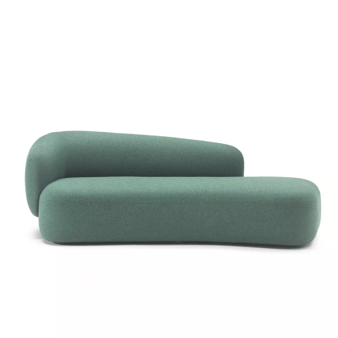 Hotel Sculptural Green Fabric Chaise Lounge–STLSF7061