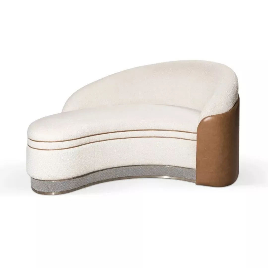 Hotel Blue Fabric Chaise Lounge with Side Table–STLSF7081