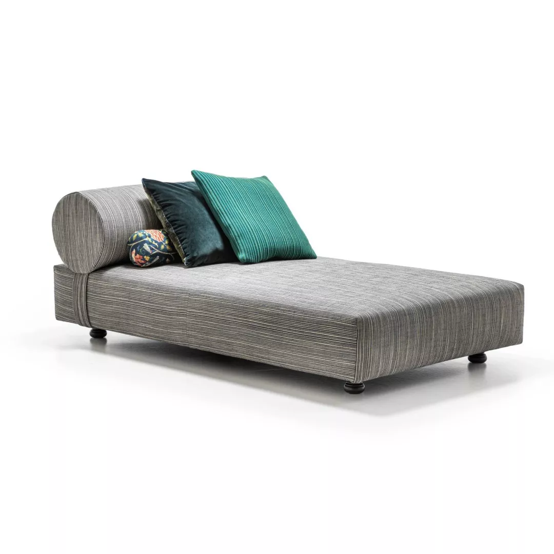 Hotel Round Burgundy Leather Chaise Lounge–STLSF7084