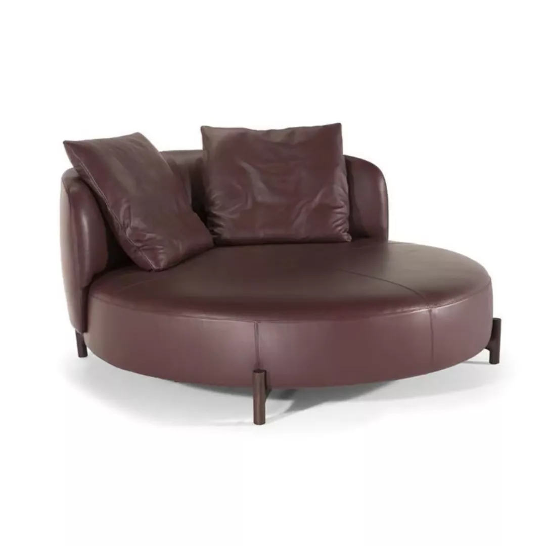 Hotel Round Leather Chaise Lounge–STLSF7080