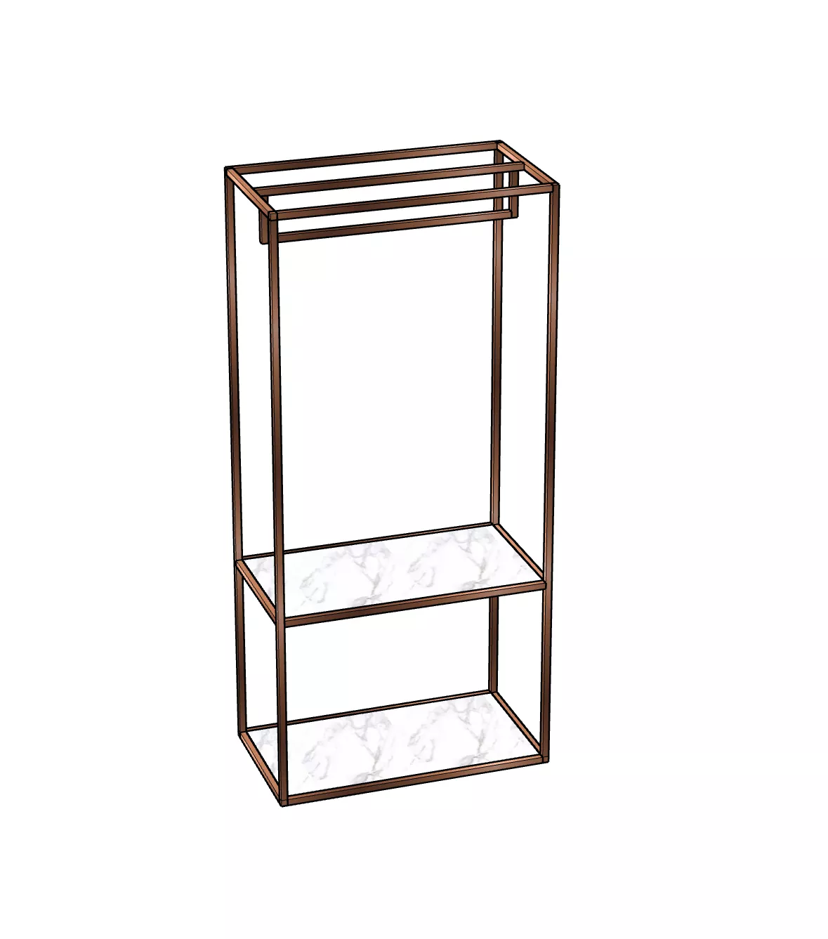 Hotel Clothes Rack with Dual Shelves-STLCR7332