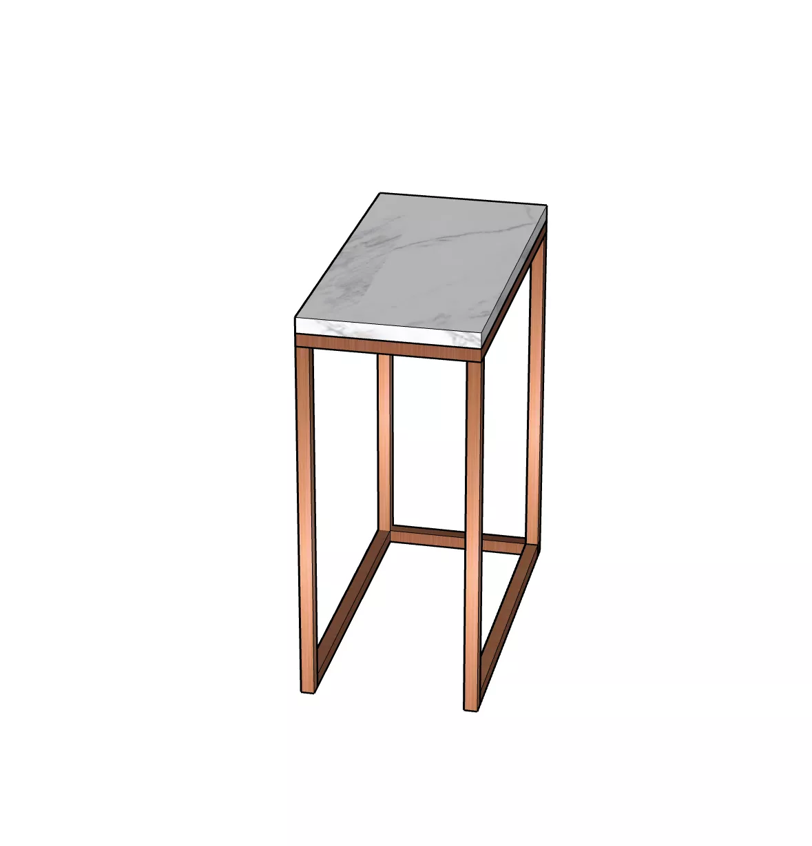 Marble-Top Side Shelf Night Table–STLNT7330