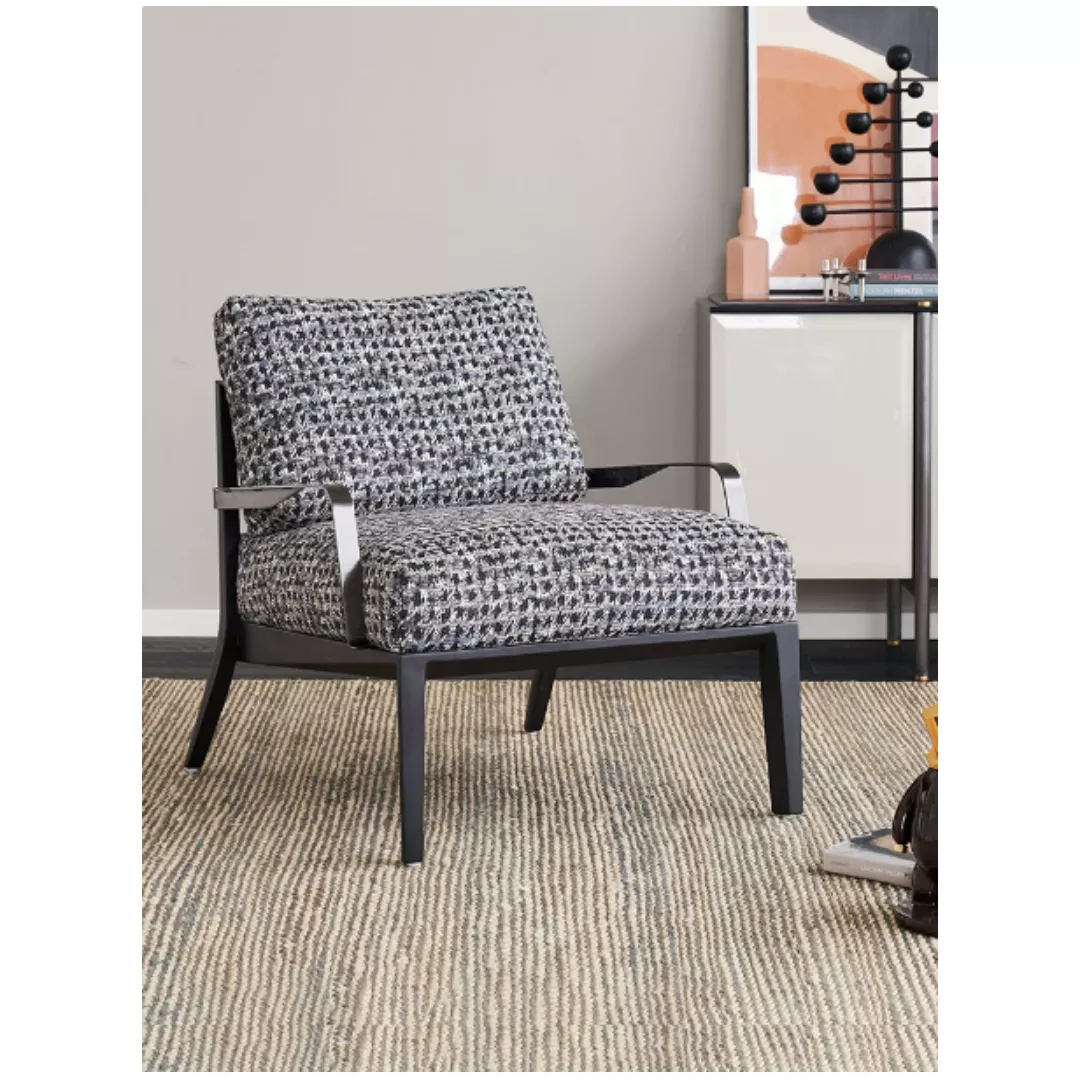 Modern Upholstered Metal Frame Hotel Lounge Chair-STL-HLC-MF-01
